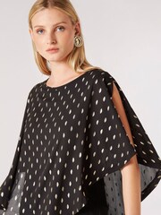 Apricot Black Gold Foil Drops Layer Top - Image 4 of 4