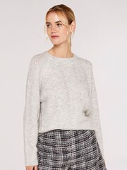 Apricot Silver Chevron Pointelle Jumper - Image 1 of 4