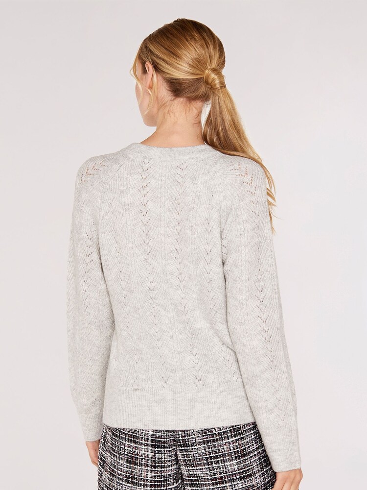 Apricot Silver Chevron Pointelle Jumper - Image 2 of 4