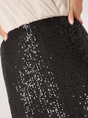 Apricot Black Sequin Sparkle Midi Skirt - Image 4 of 4