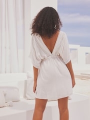 White Lace Trim Cover-Up Kaftan - Image 3 of 7