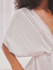 White Lace Trim Cover-Up Kaftan - Image 5 of 7