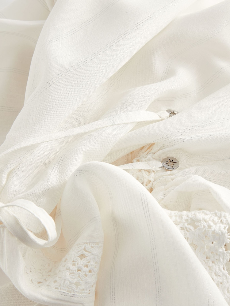 White Lace Trim Cover-Up Kaftan - Image 7 of 7