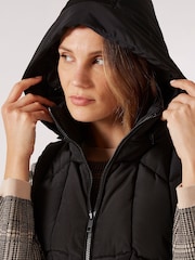 Apricot Black Geometric Hooded Puffer Gilet - Image 5 of 5