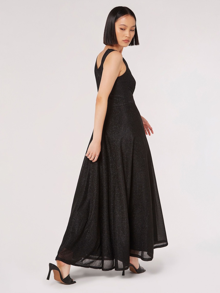 Apricot Black Dazzle V-Neck Maxi Dress - Image 5 of 5
