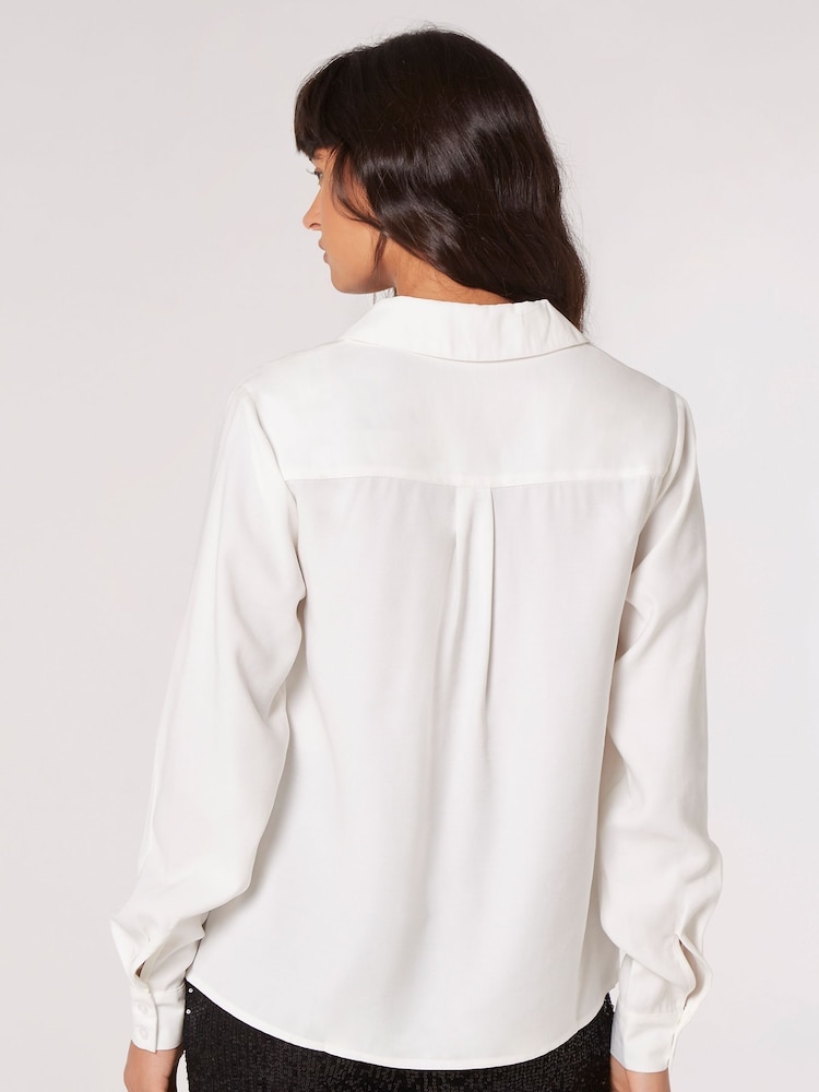 Apricot White Twill Zip Detail Cargo Top - Image 2 of 4