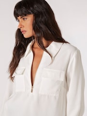 Apricot White Twill Zip Detail Cargo Top - Image 4 of 4