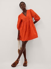 Monsoon Orange Noelle Embroidered Mini Dress - Image 1 of 5