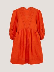Monsoon Orange Noelle Embroidered Mini Dress - Image 5 of 5