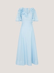 Monsoon Blue Clarissa Floral Appliqué Midi Dress - Image 1 of 1