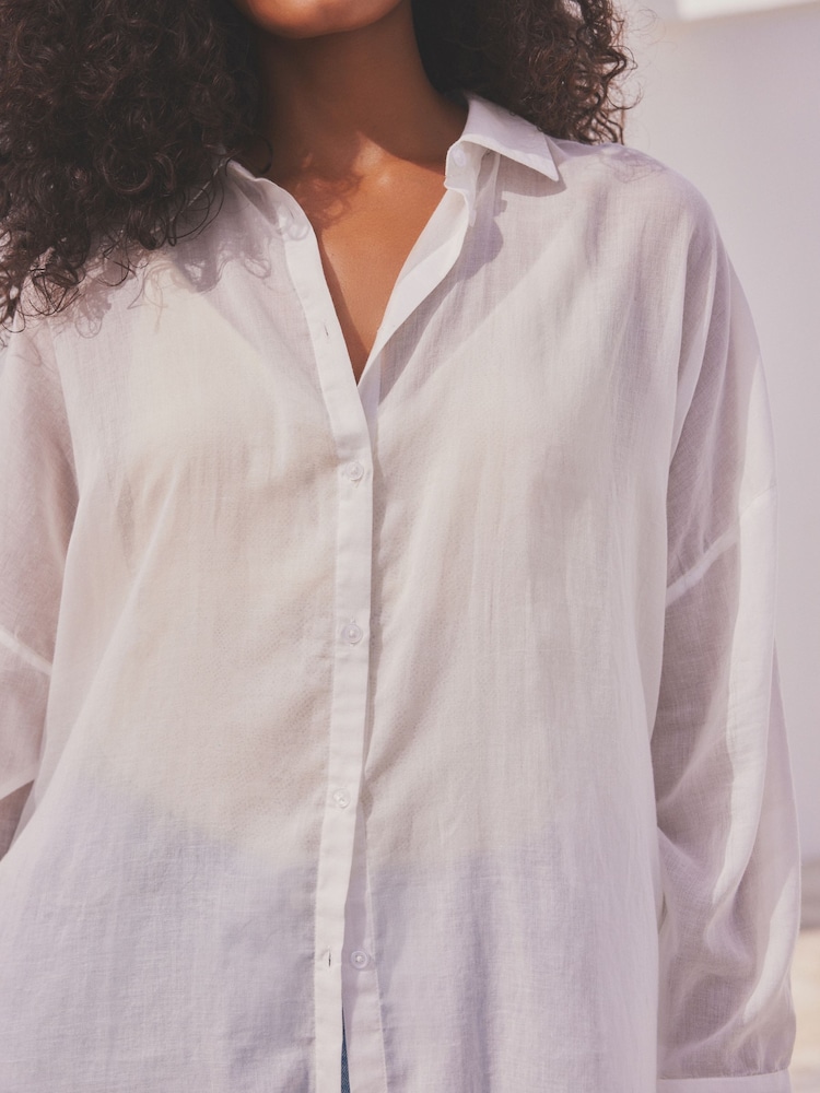 White Beach Shirt Cover-Up - Image 5 of 8