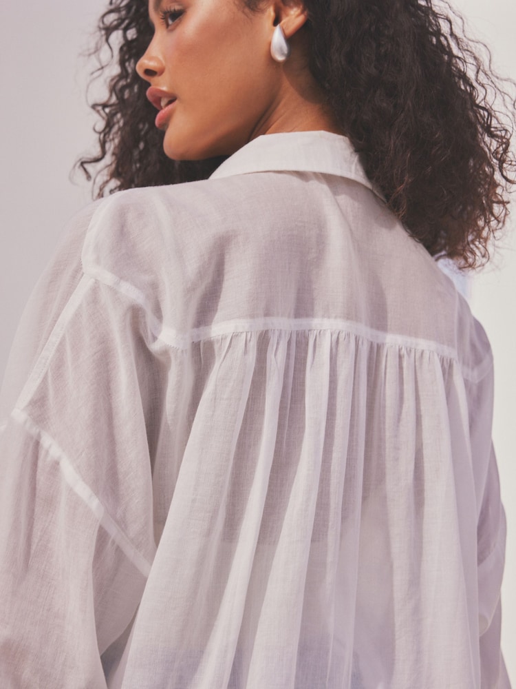 White Beach Shirt Cover-Up - Image 6 of 8