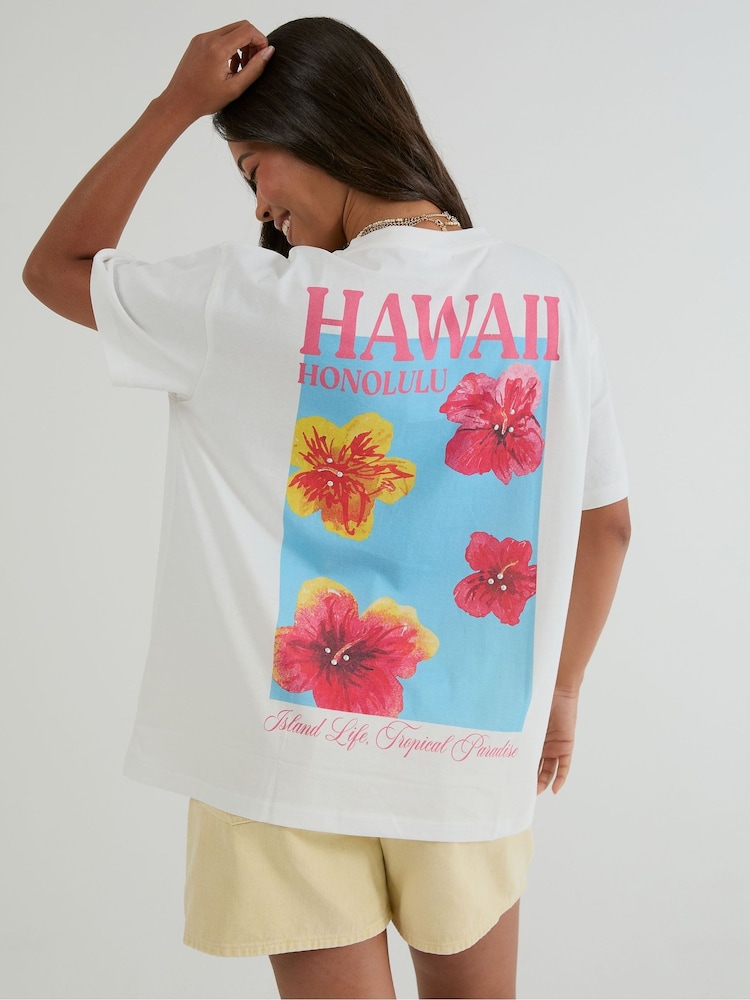 Skinnydip White Hawaii Poster T-Shirt - Image 4 of 4