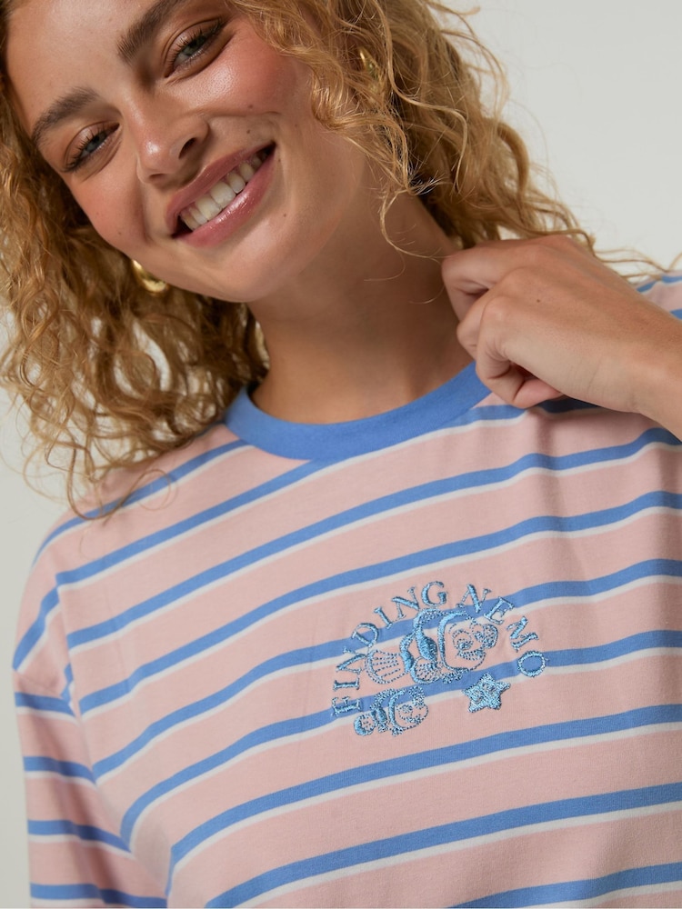 Skinnydip Pink Disney Finding Nemo Stripe T-Shirt - Image 2 of 5 Skinnydip Pink Disney Finding Nemo Stripe T-Shirt - Image 2 of 5