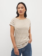 Stripe Cap Sleeve 100% Cotton T-Shirts 3 Pack - Image 5 of 10