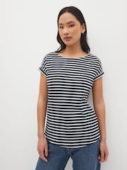 Stripe Cap Sleeve 100% Cotton T-Shirts 3 Pack - Image 6 of 10