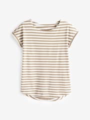 Stripe Cap Sleeve 100% Cotton T-Shirts 3 Pack - Image 8 of 10
