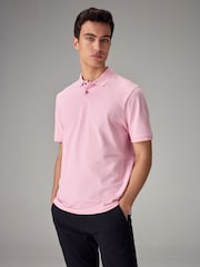 Pink Light Regular Fit Short Sleeve Pique Polo Shirt - Image 1 of 8