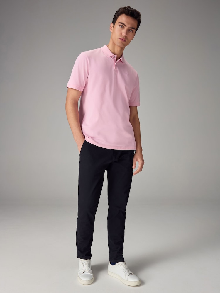 Pink Light Regular Fit Short Sleeve Pique Polo Shirt - Image 2 of 8