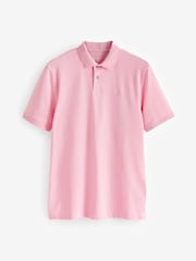 Pink Light Regular Fit Short Sleeve Pique Polo Shirt - Image 6 of 8