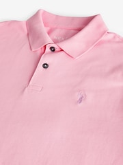 Pink Light Regular Fit Short Sleeve Pique Polo Shirt - Image 7 of 8