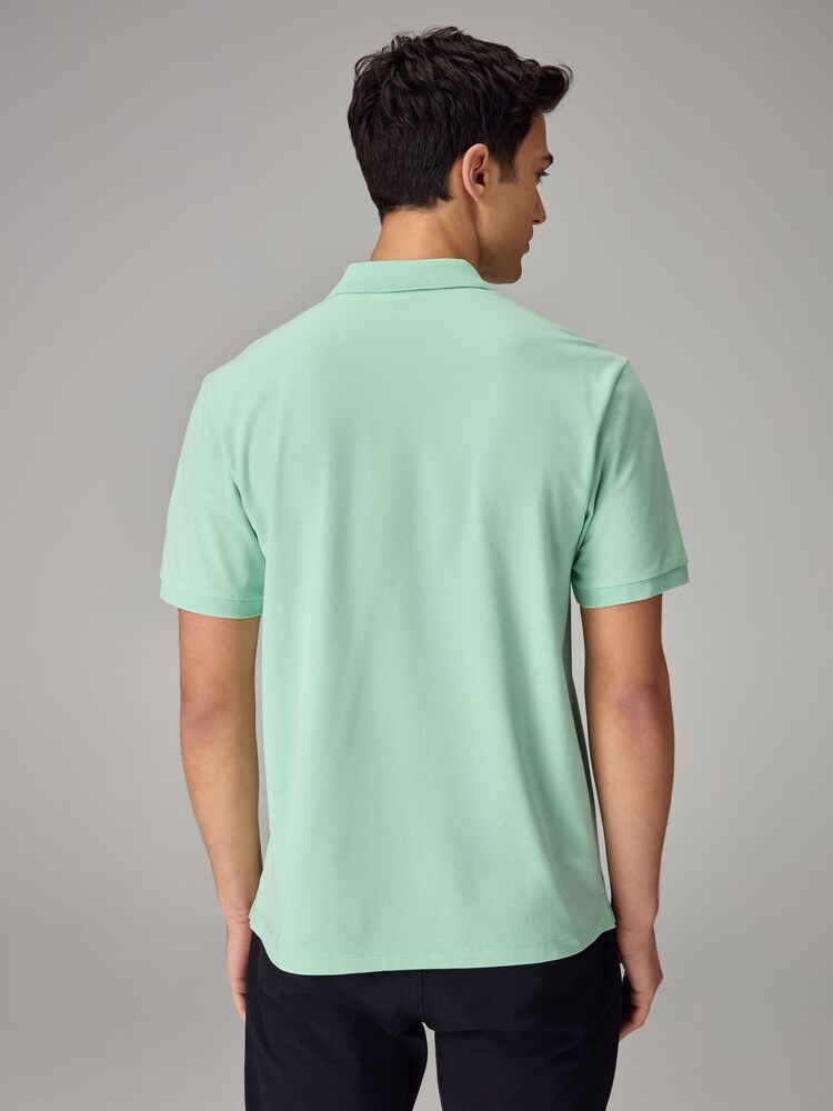 Green Mint Regular Fit Short Sleeve Pique Polo Shirt - Image 3 of 8