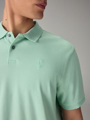 Green Mint Regular Fit Short Sleeve Pique Polo Shirt - Image 5 of 8