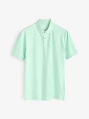 Green Mint Regular Fit Short Sleeve Pique Polo Shirt - Image 6 of 8