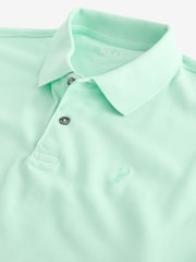 Green Mint Regular Fit Short Sleeve Pique Polo Shirt - Image 7 of 8