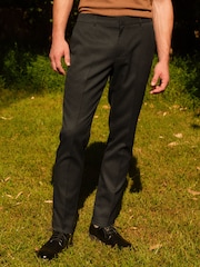 Negro - Pantalones de chándal elegantes con cintura elástica y parte delantera lisa - Imagen 1 de 11