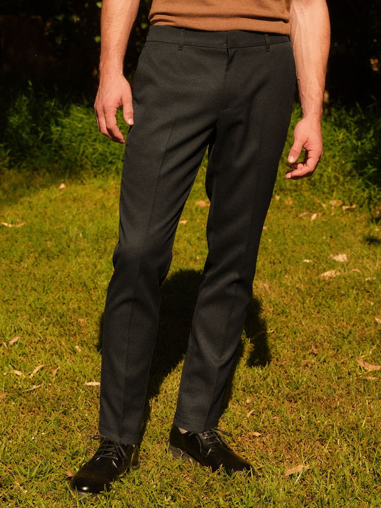 Negro - Pantalones de chándal elegantes con cintura elástica y parte delantera lisa - Imagen 1 de 11