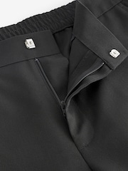 Negro - Pantalones de chándal elegantes con cintura elástica y parte delantera lisa - Imagen 11 de 11