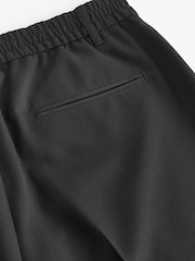 Negro - Pantalones de chándal elegantes con cintura elástica y parte delantera lisa - Imagen 3 de 11