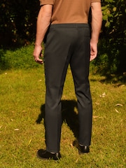 Negro - Pantalones de chándal elegantes con cintura elástica y parte delantera lisa - Imagen 6 de 11