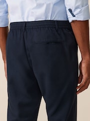 Azul marino - Pantalones de chándal elegantes con cintura elástica y parte delantera lisa - Imagen 3 de 10