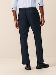 Azul marino - Pantalones de chándal elegantes con cintura elástica y parte delantera lisa - Imagen 5 de 10