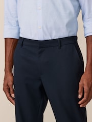 Azul marino - Pantalones de chándal elegantes con cintura elástica y parte delantera lisa - Imagen 6 de 10