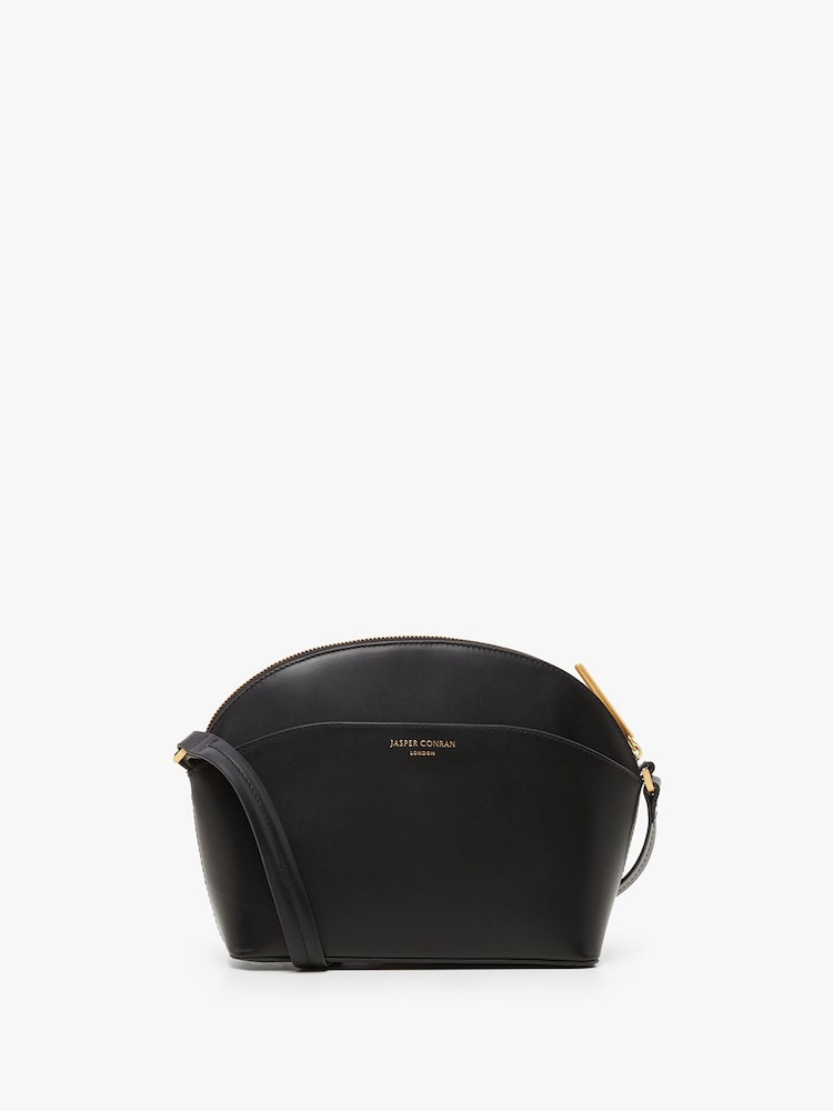 Jasper Conran London Darcey Leather Dome Cross-Body Bag with Gold Tab - Image 2 of 5