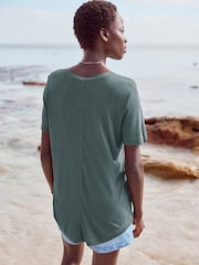 Blue Slouch V-Neck T-Shirt - Image 2 of 5