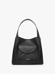 Черный - Jasper Conran London Darcey Leather 3 Section Hobo Bag - Image 1 of 5