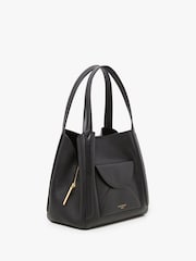 Черный - Jasper Conran London Darcey Leather 3 Section Hobo Bag - Image 2 of 5