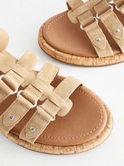 Sand Brown Standard/Wide Fit Forever Comfort® Leather Gladiator Sandals - Image 5 of 6
