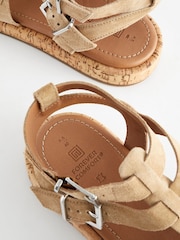 Sand Brown Standard/Wide Fit Forever Comfort® Leather Gladiator Sandals - Image 6 of 6