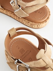 Sand Brown Extra Wide Fit Forever Comfort® Leather Gladiator Sandals - Image 5 of 5