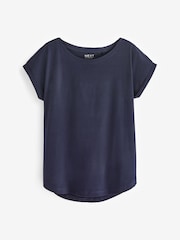 Blue Dark Navy Cap Sleeve T-Shirt Top - Image 4 of 5