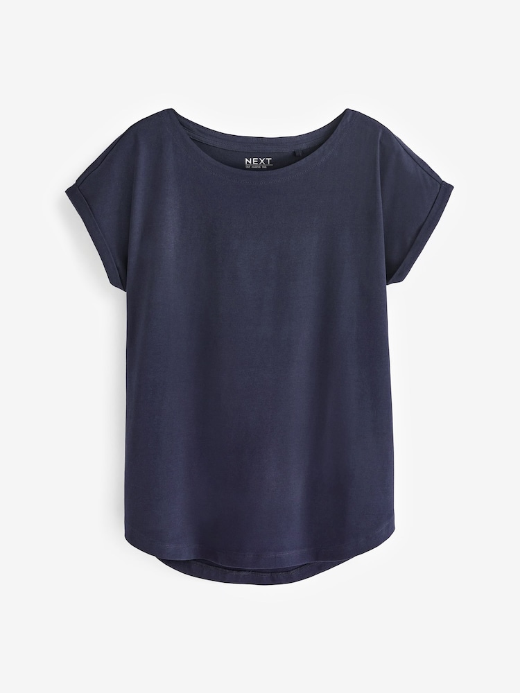 Bleu marine foncé - Haut t-shirt à manches cap - Image 4 of 5
