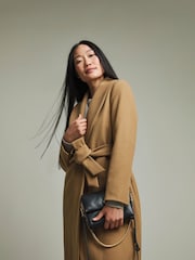 JD Williams Brown Shawl Collar Robe Coat - Image 1 of 4