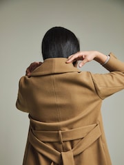 JD Williams Brown Shawl Collar Robe Coat - Image 2 of 4