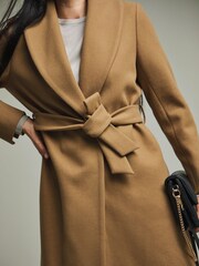 JD Williams Brown Shawl Collar Robe Coat - Image 3 of 4