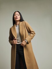 JD Williams Brown Shawl Collar Robe Coat - Image 4 of 4